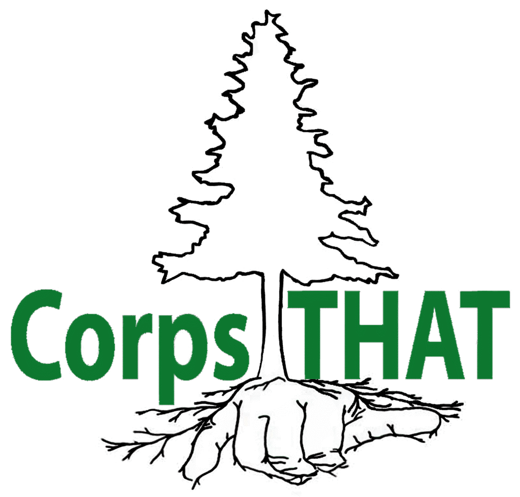 Corps That logo. Tree with hand using sign language